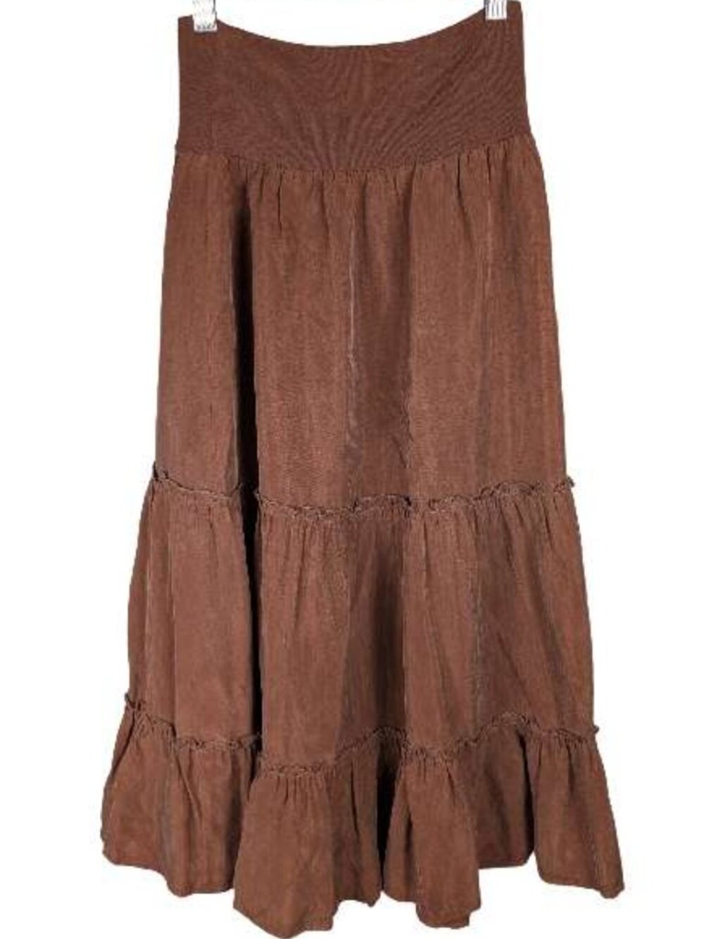 CAbi Cocoa Brown Boho Tiered Peasant Maxi Skirt XS Cowgirl Bohemian Vintage